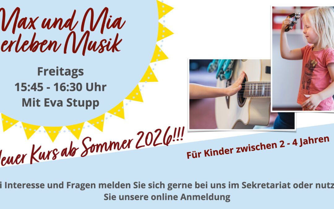 Neuer Kurs für Kinder ab 2 Jahren!